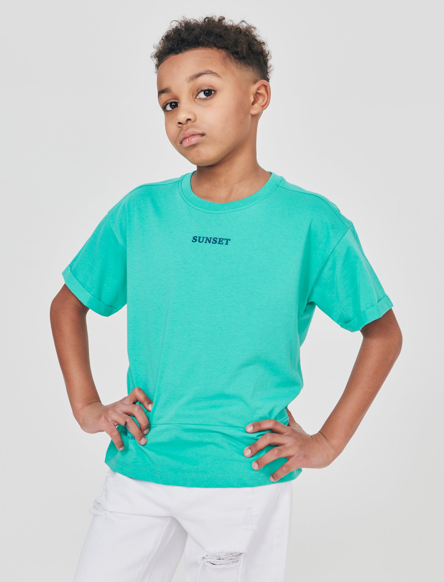 T-SHIRT LOOSE Estiva con Stampa Unica - Verde acqua