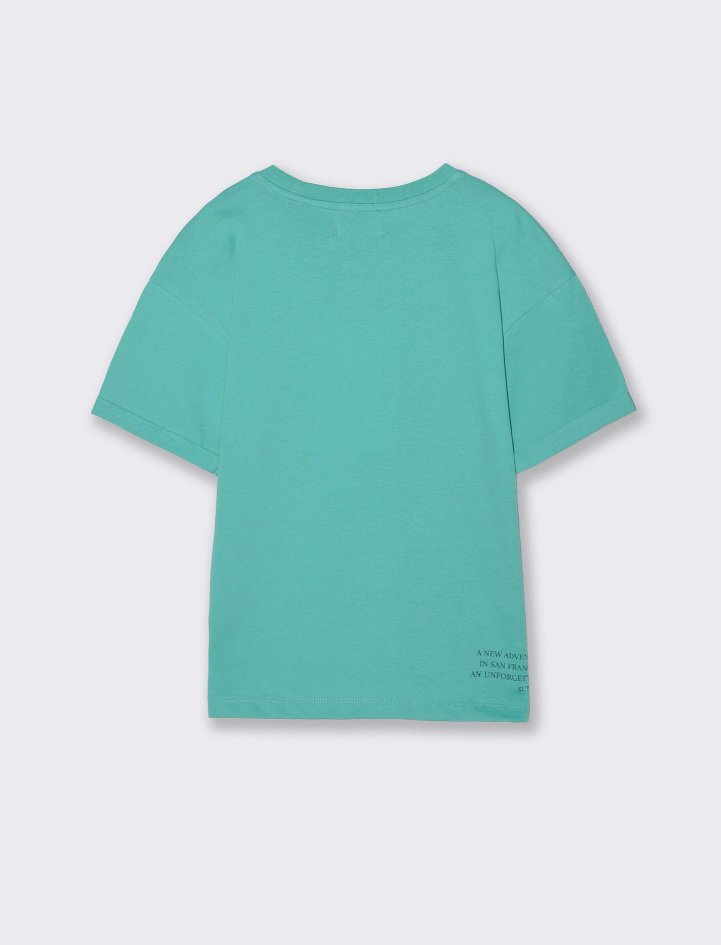 T-SHIRT LOOSE Estiva con Stampa Unica - Verde acqua