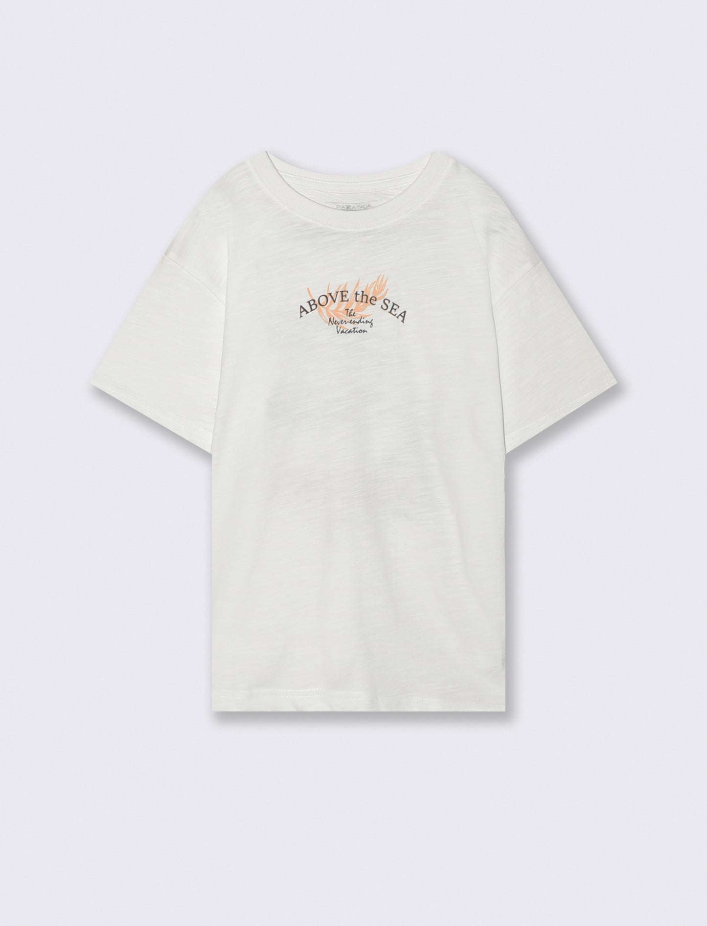 Summer T-shirt with front and back print - White