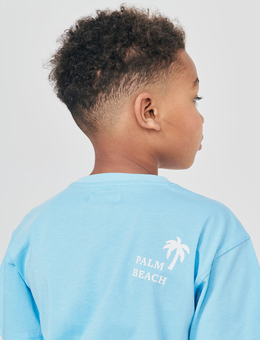 T-SHIRT JOGGING with Print and Embroidery - Sky blue