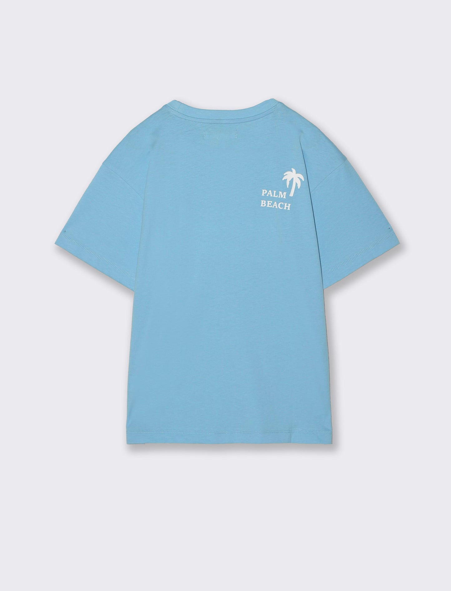 T-SHIRT JOGGING con Stampa e Ricamo - Azzurro