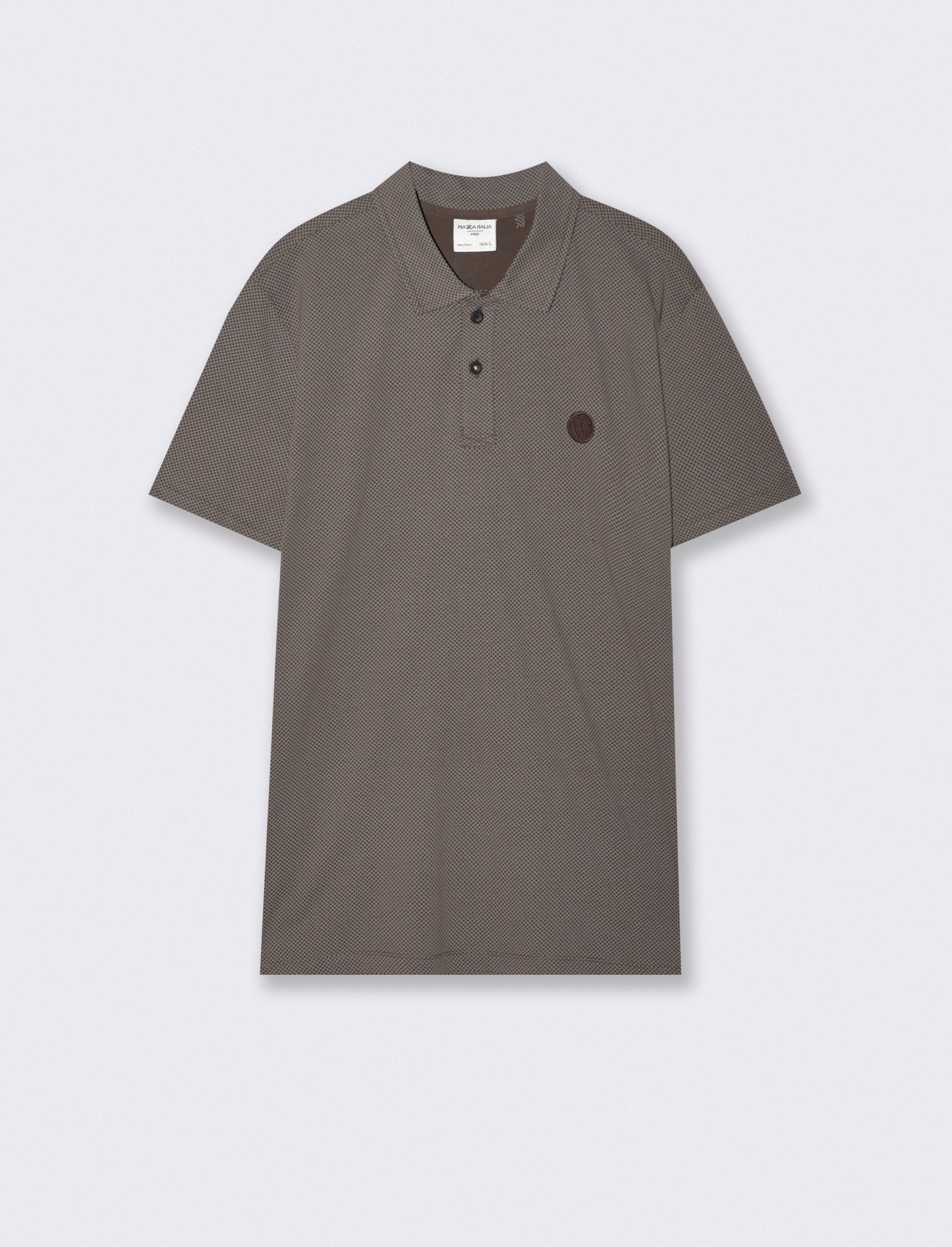 All Over Printed Cotton Polo Premium - Brown