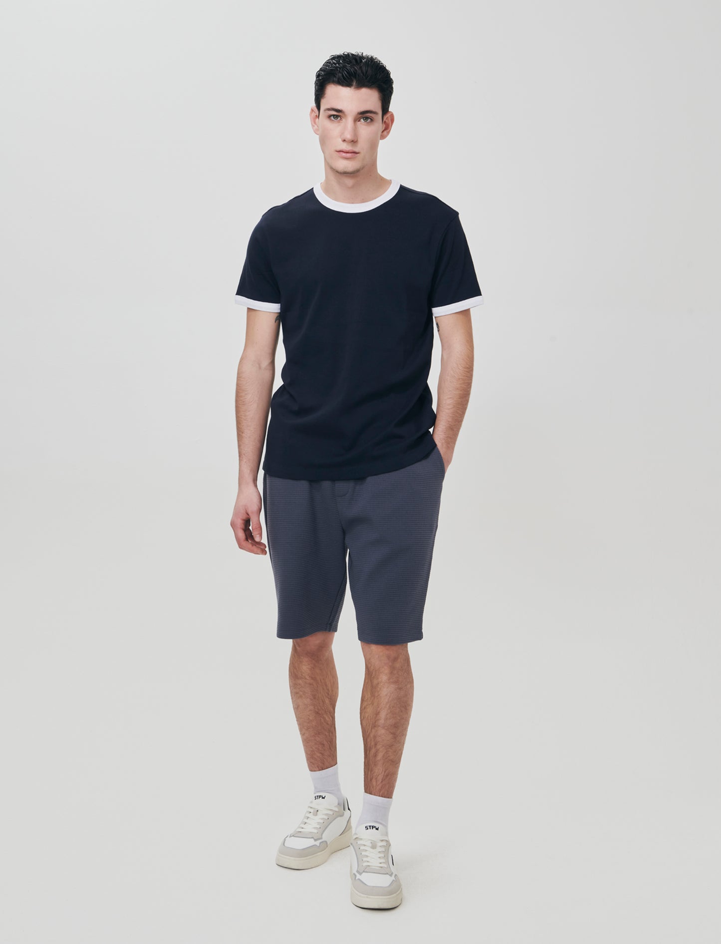 Bermuda Jogger in Tessuto Waffle - Avion