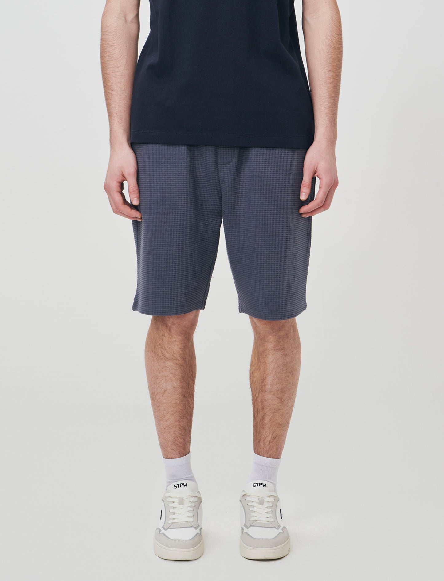 Bermuda Jogger in Tessuto Waffle - Avion