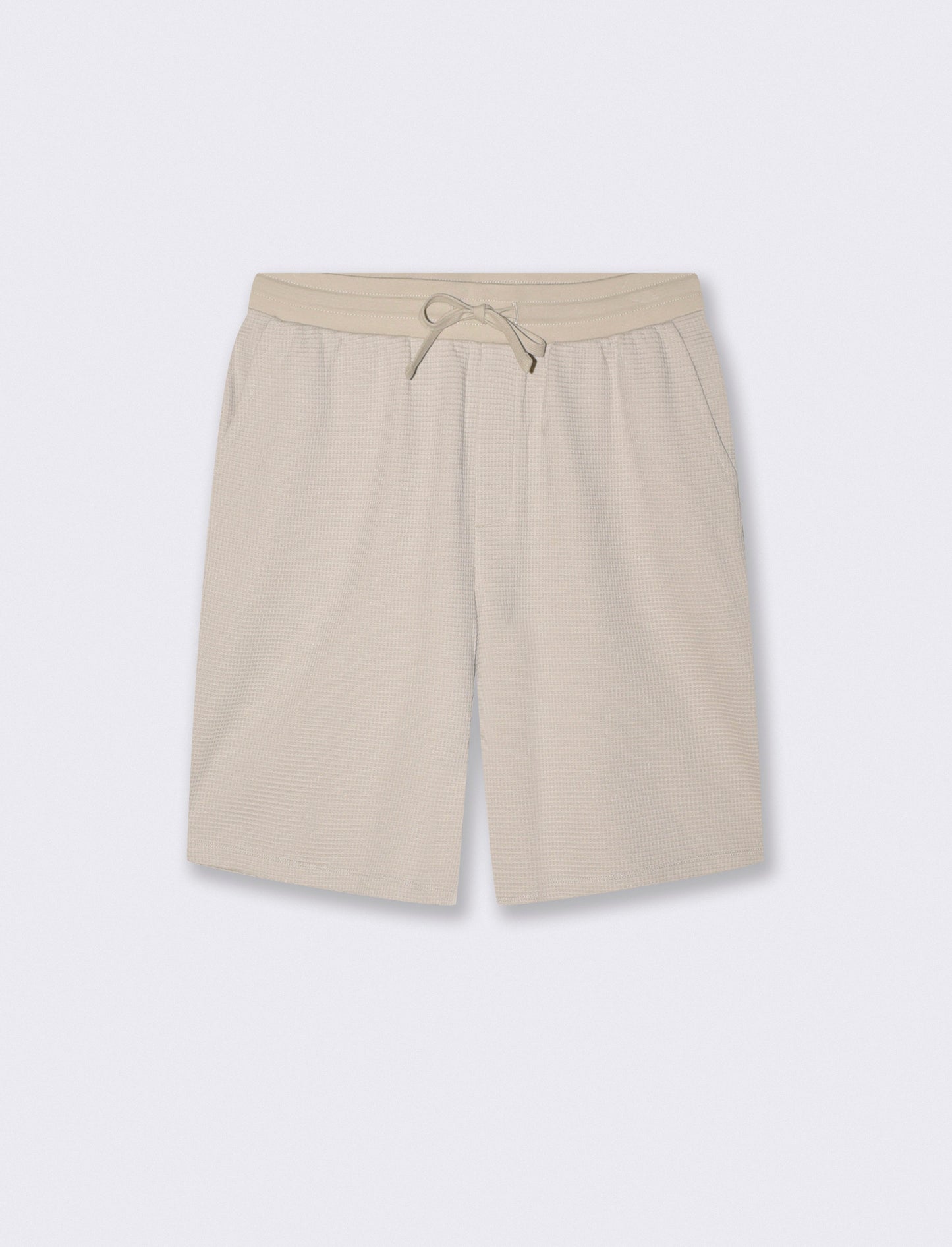 Bermuda Jogger in Tessuto Waffle - Grigio ghiaccio