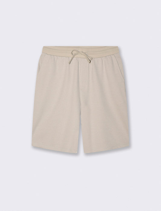 Bermuda Jogger in Tessuto Waffle - Grigio ghiaccio