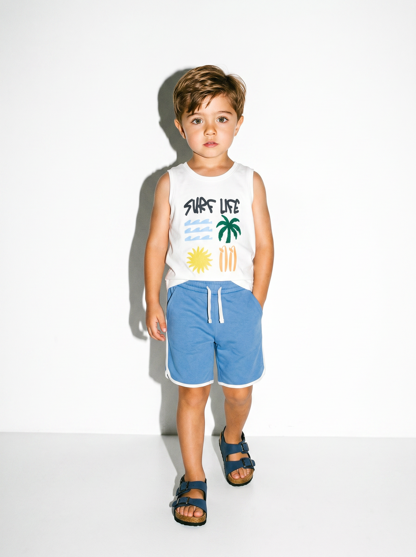 Canotta con applicazioni estive trendy - Bianco