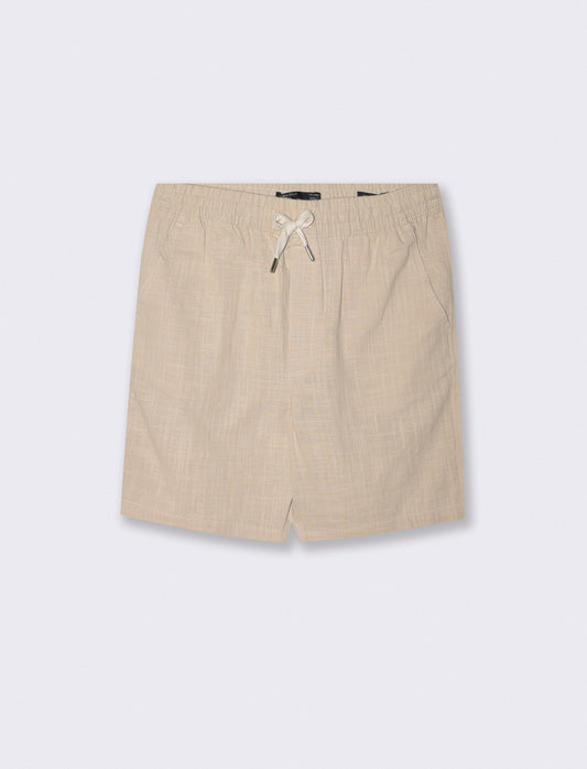 Bermuda Jacquard with Relaxed Jogger Waistband - Beige