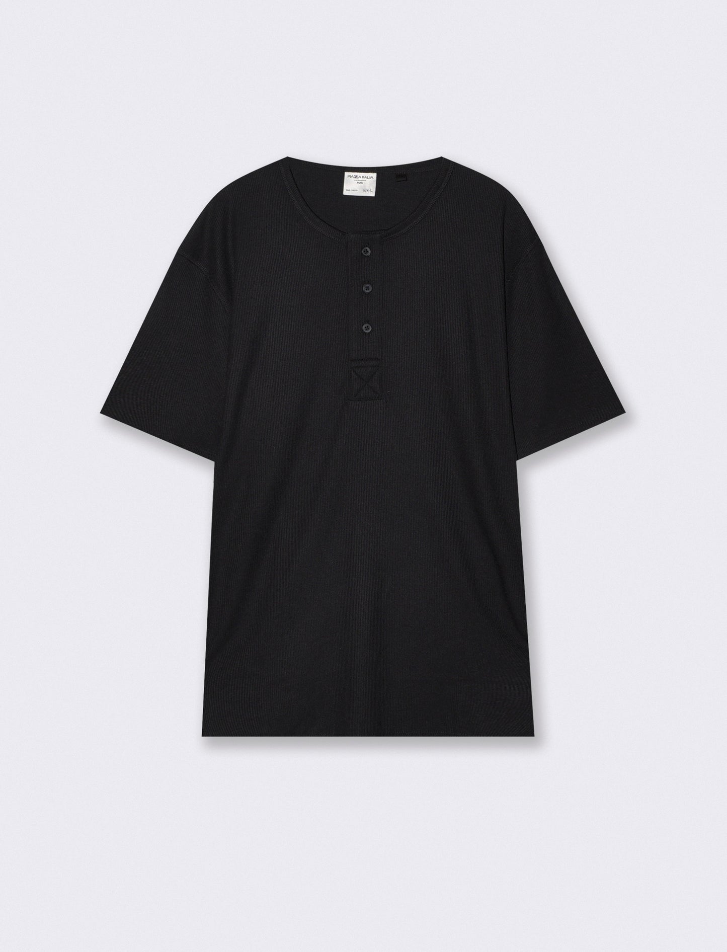 T-SHIRT SERAFINO IN MISTO VISCOSA ELASTICIZZATA - Nero