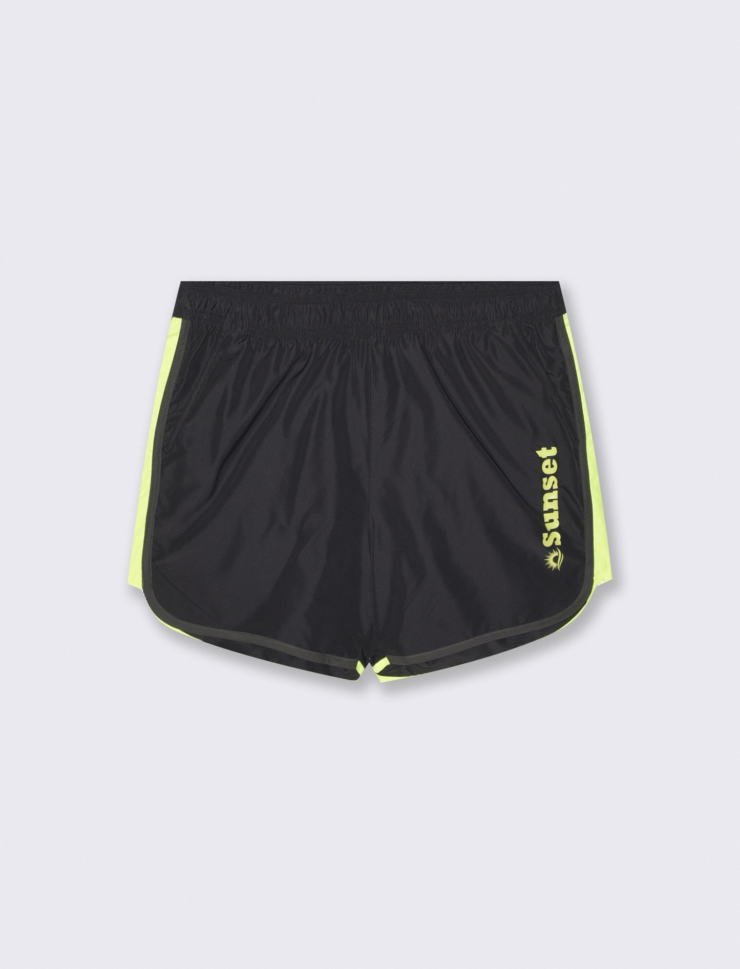 Costume Mare Fluorescente con Stampa - Nero