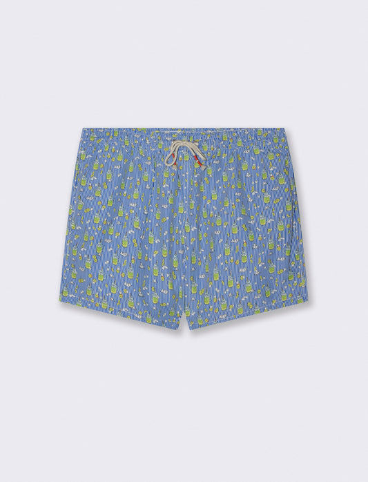 Technical Pattern Swimwear - Blue