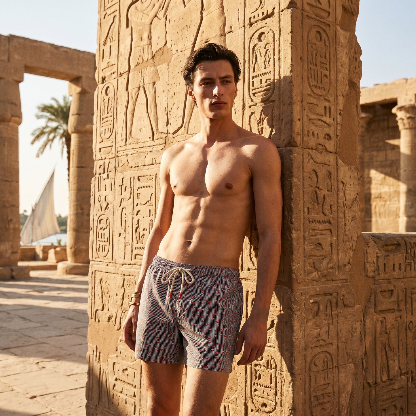 Technical Pattern Swimwear - Blue