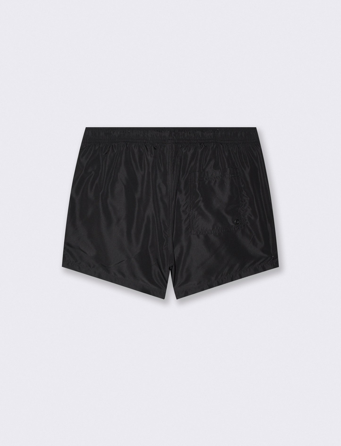 Sporty Swimwear with Pockets and Ribbon - Black