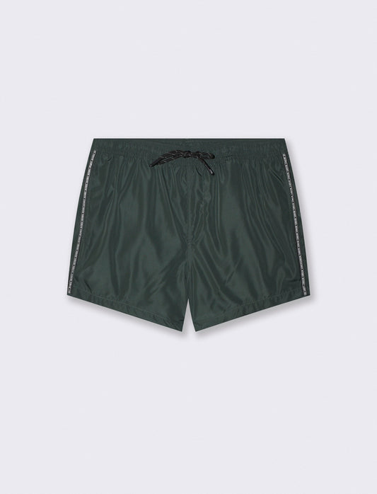 Costume Mare Sportivo con Tasche e Nastrino - Verde petrolio