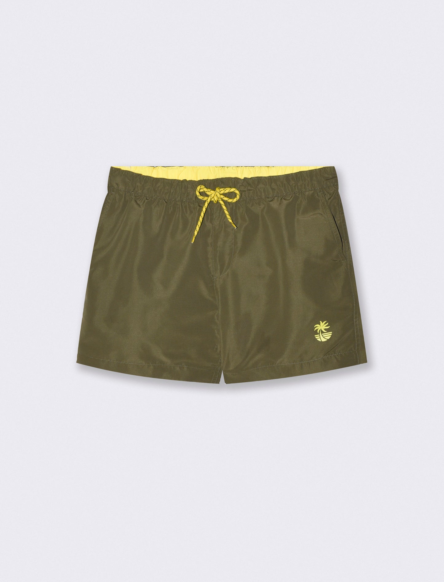 Costume Mare Basic con Fodera Rete Interna - Verde militare