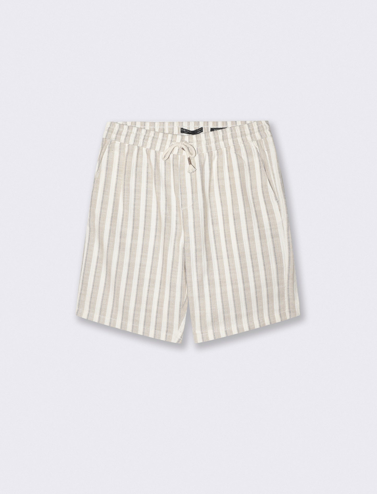 Bermuda jogger striped knit effect - Beige