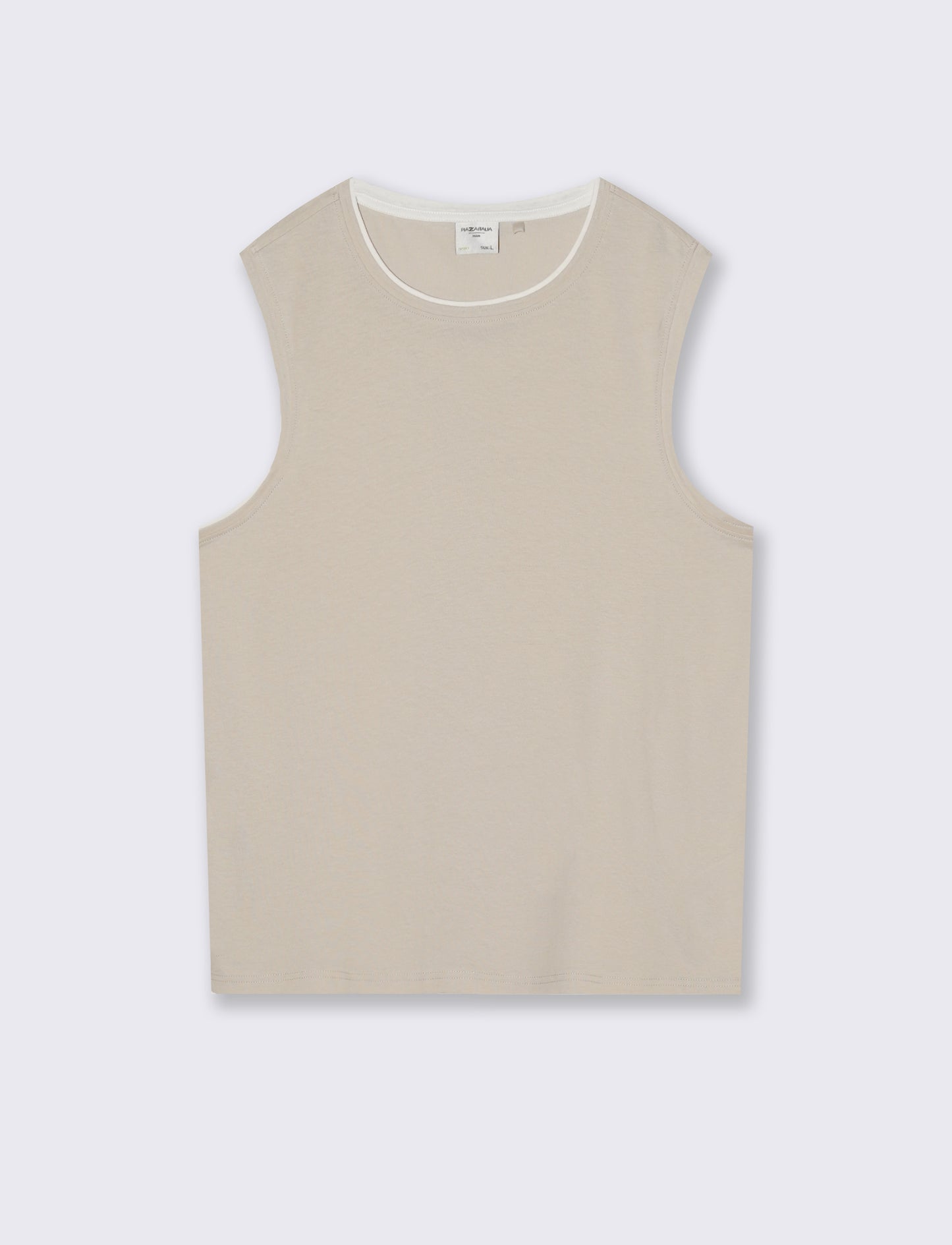 T-shirt senza maniche finto doppio capo - Grigio ghiaccio