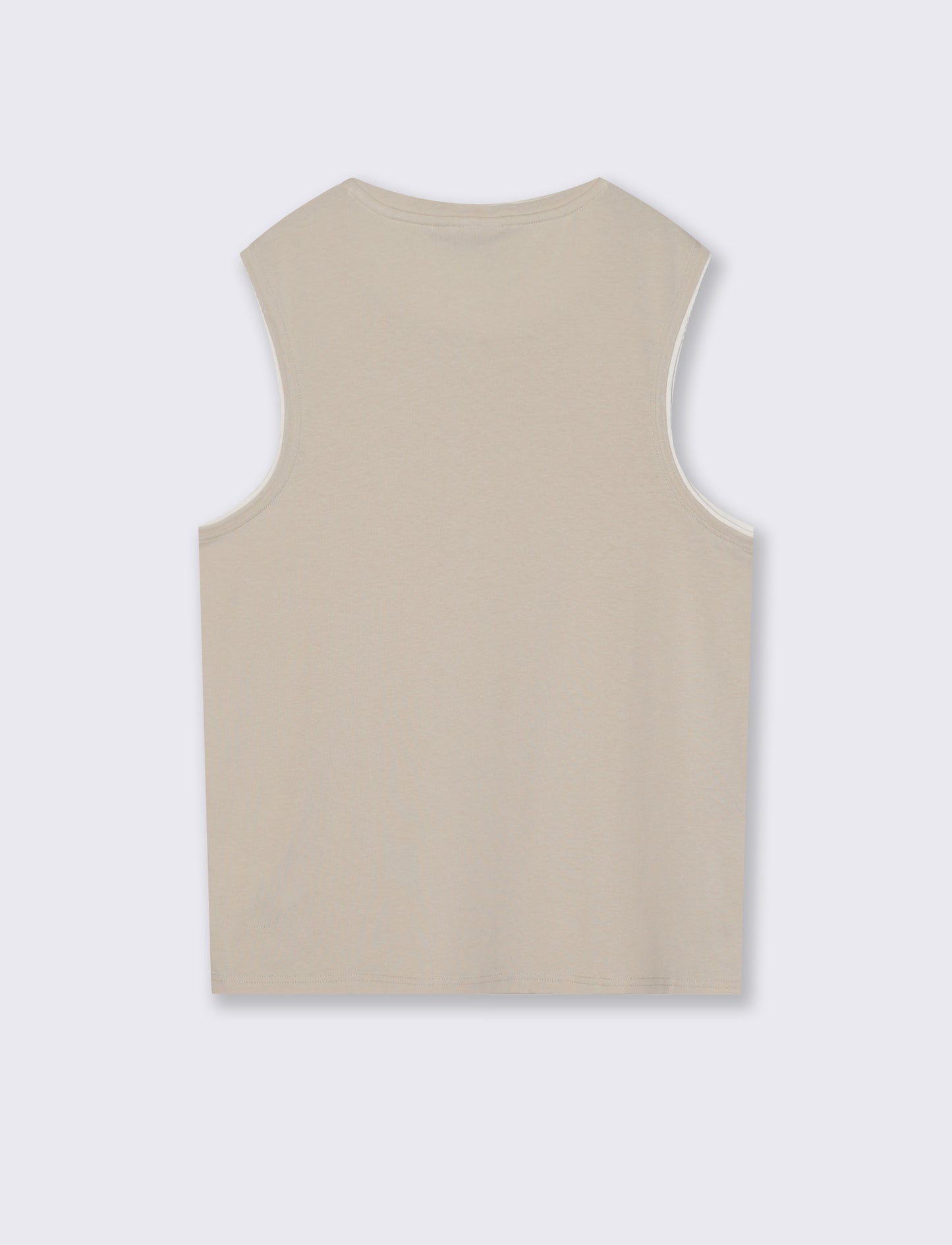 T-shirt senza maniche finto doppio capo - Grigio ghiaccio