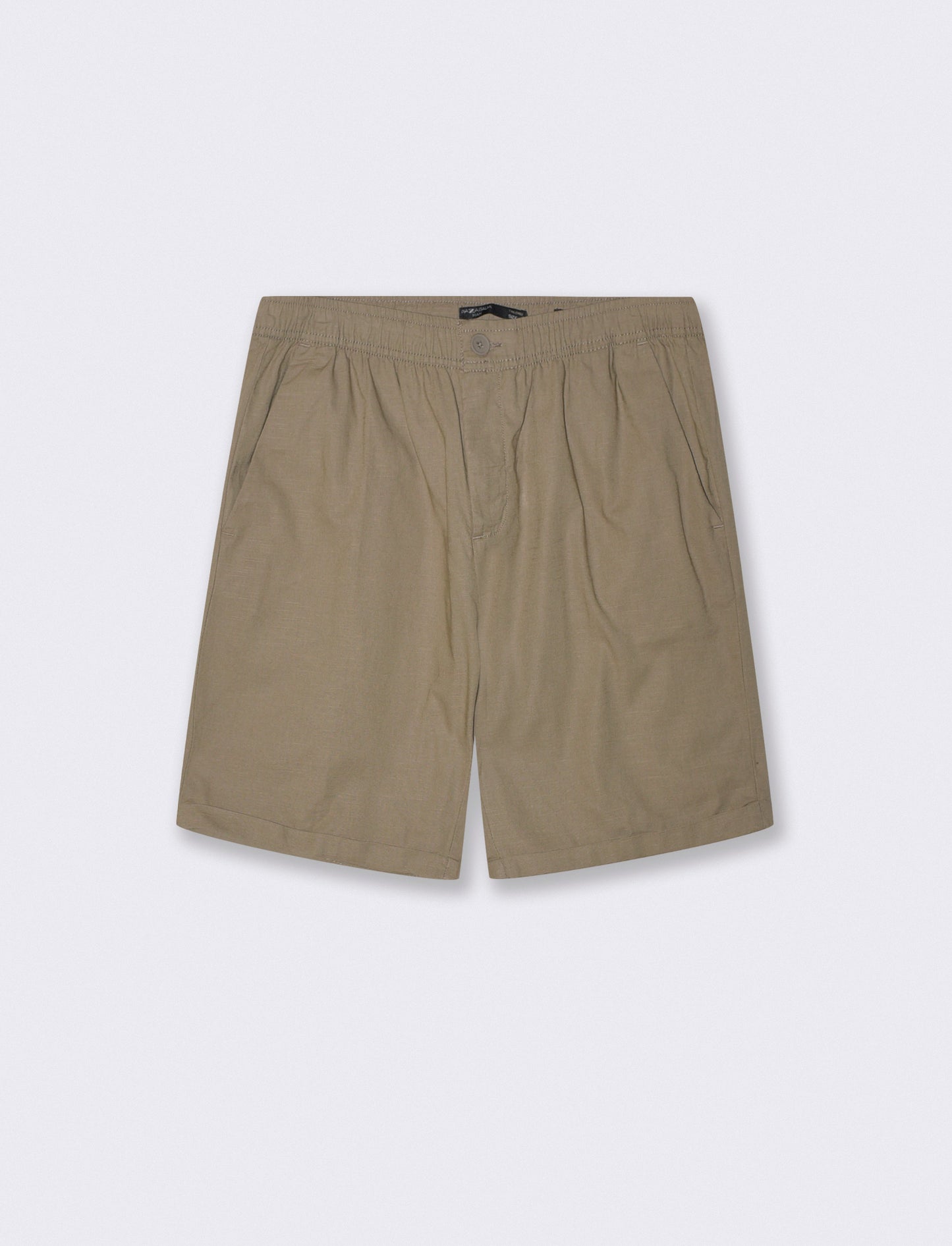 Bermuda Jogger in Cotone con Vita Regolabile - Verde kaki