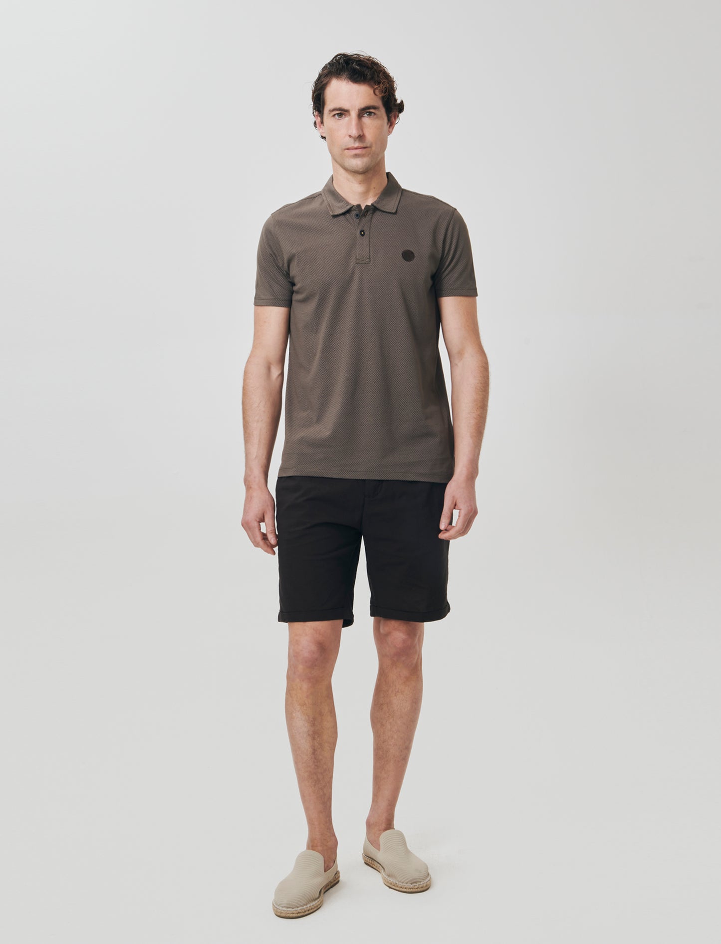 Bermuda Jogger in Cotone con Vita Regolabile - Moro