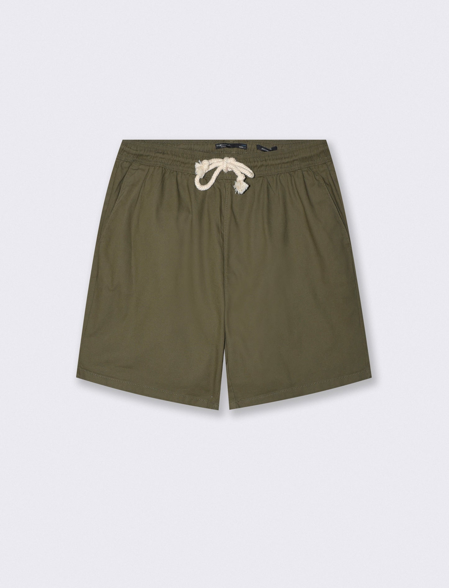 Bermuda Jogger in Structured Cotton - Green