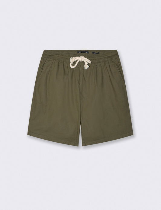 Bermuda Jogger in Structured Cotton - Green