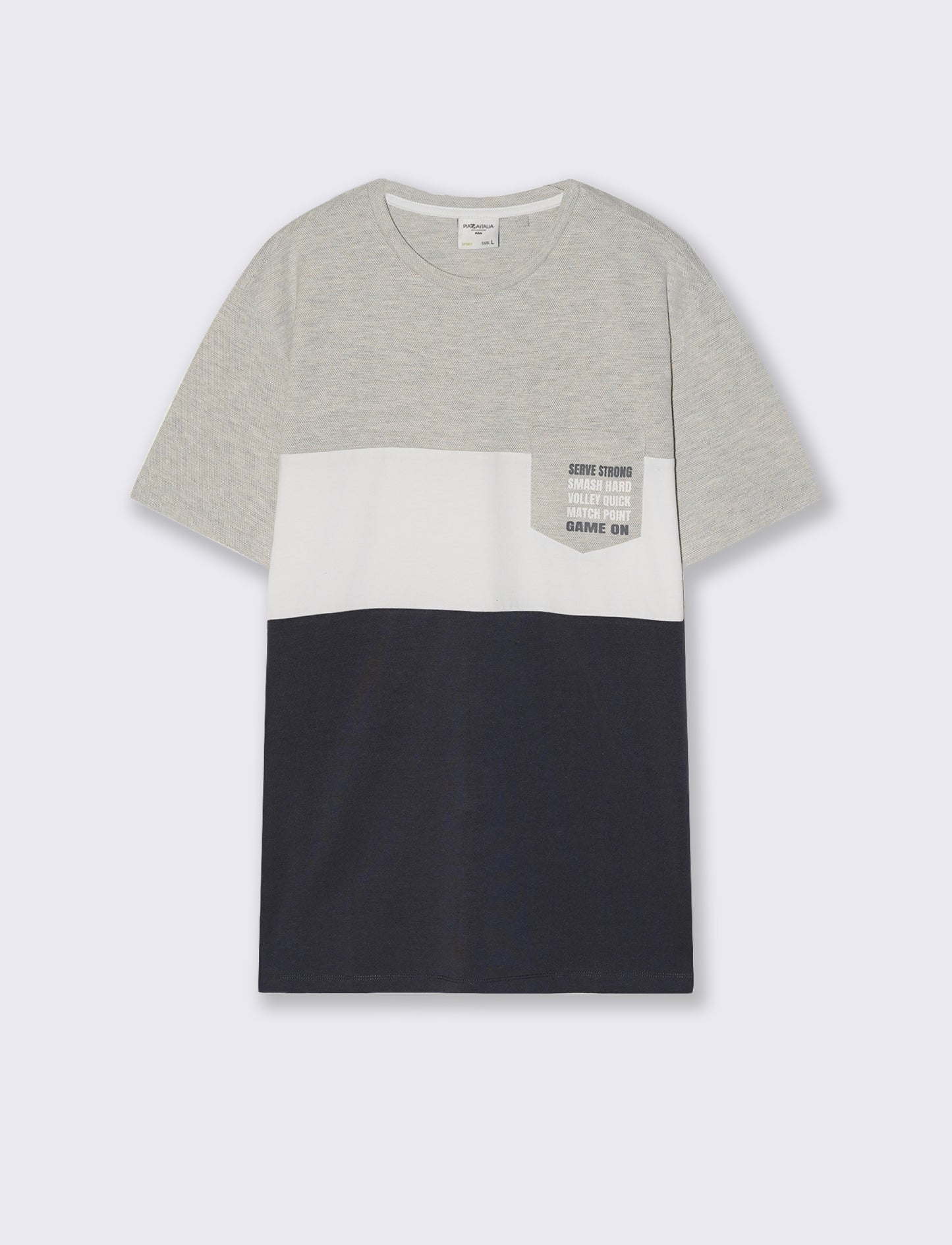 T-shirt a fasce con taschino petto - Avion