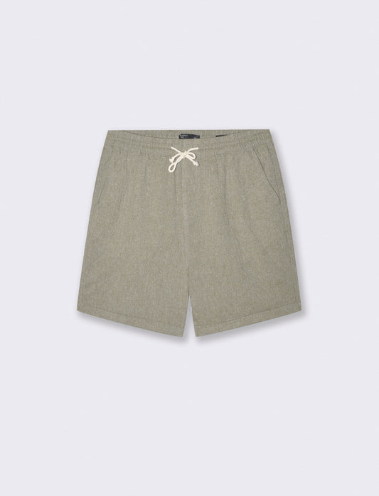 Bermuda Jogger in Tessuto Goffrato - Verde oliva