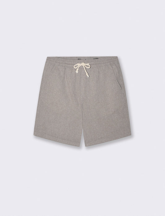 Bermuda Jogger in Tessuto Goffrato - Grigio fango