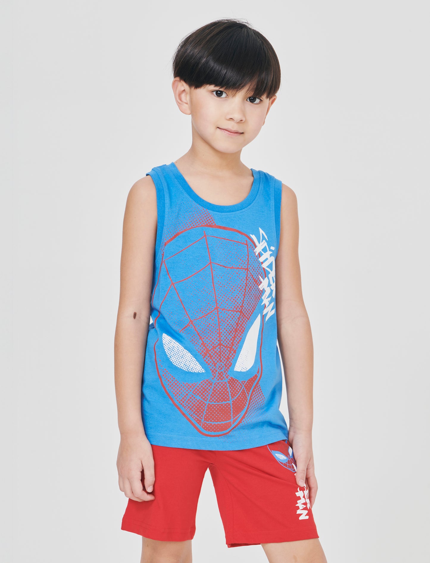Canotta e short in cotone Spiderman - Blu oceano