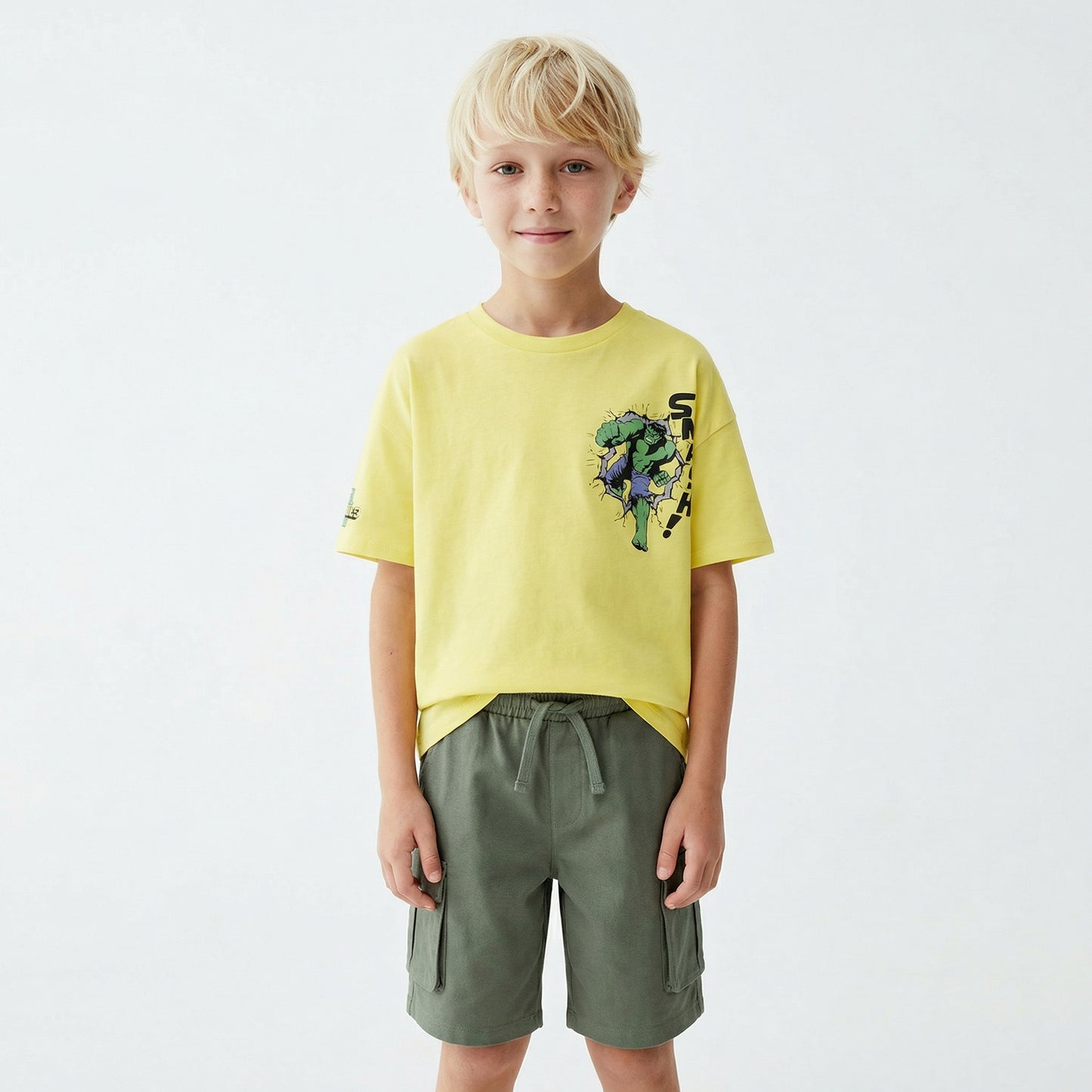 Cotton T-shirt with Marvel characters - Yellow