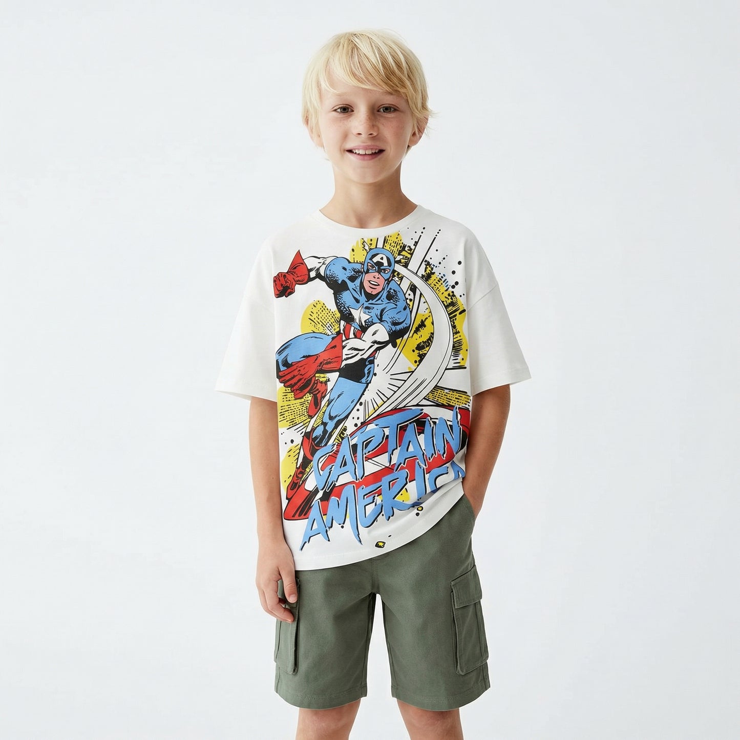 T-shirt cotone con personaggi Marvel - var 1