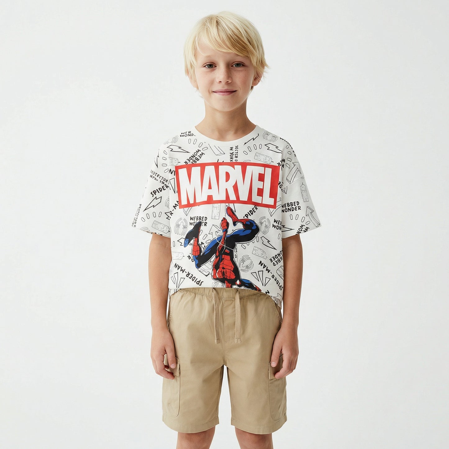 T-shirt Spider Man per giovani fan Marvel - Bianco