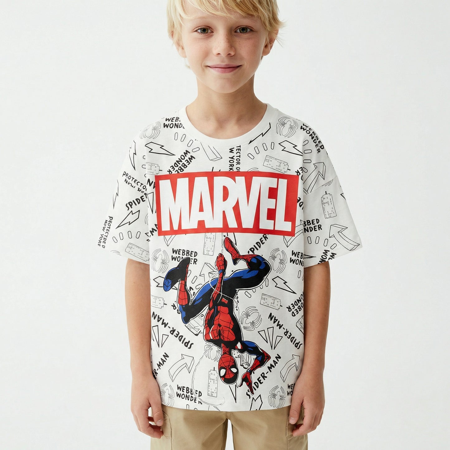 T-shirt Spider Man per giovani fan Marvel - Bianco