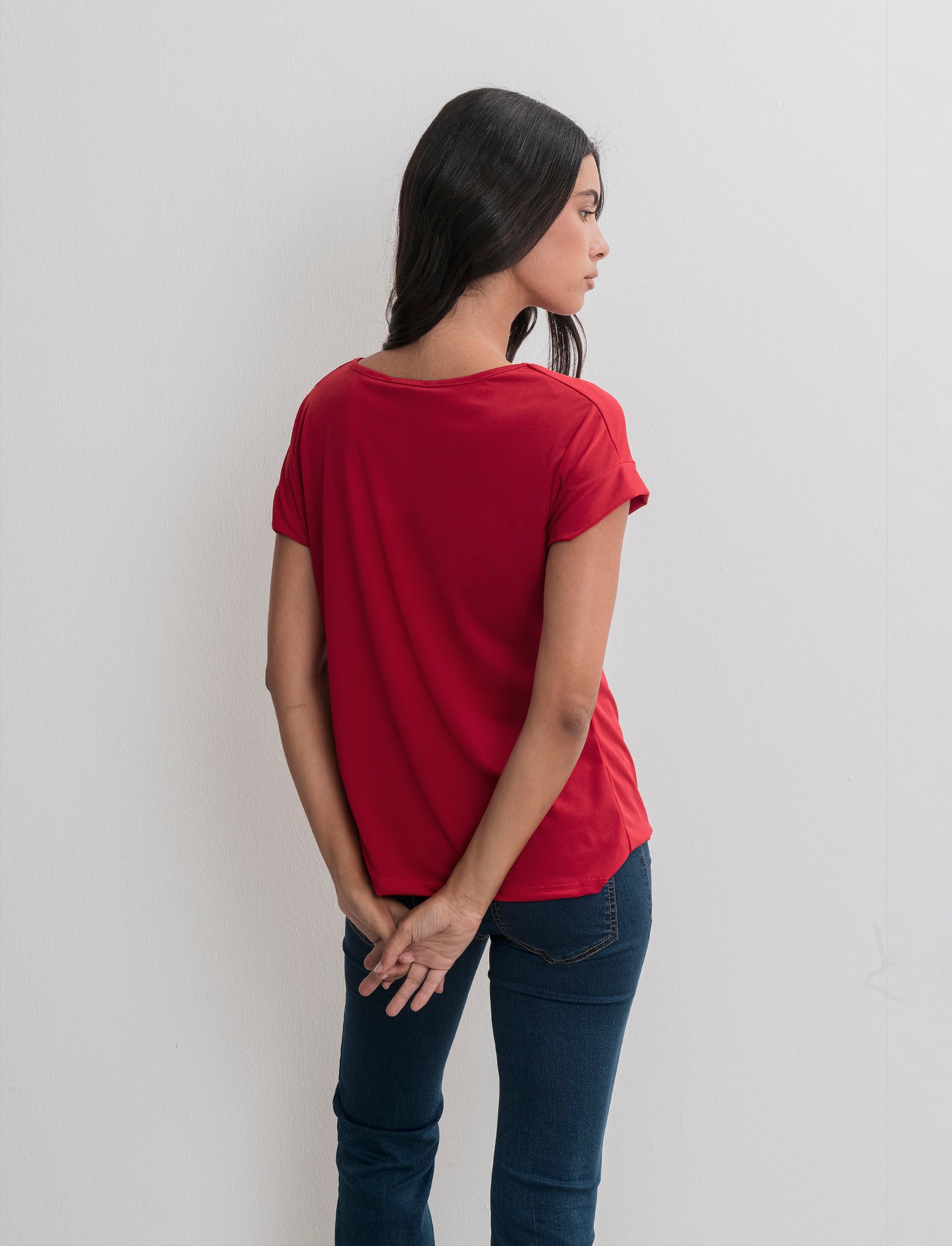 T-SHIRT CON FIBBIA - Rosso