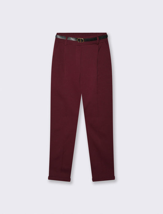 PANTALONE CON CINTURA - Bordeaux