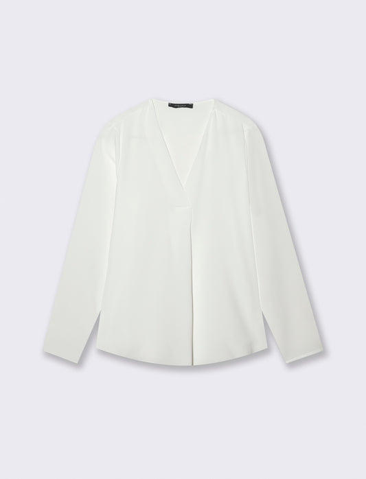 CASACCA CON SCOLLO A V - Bianco panna