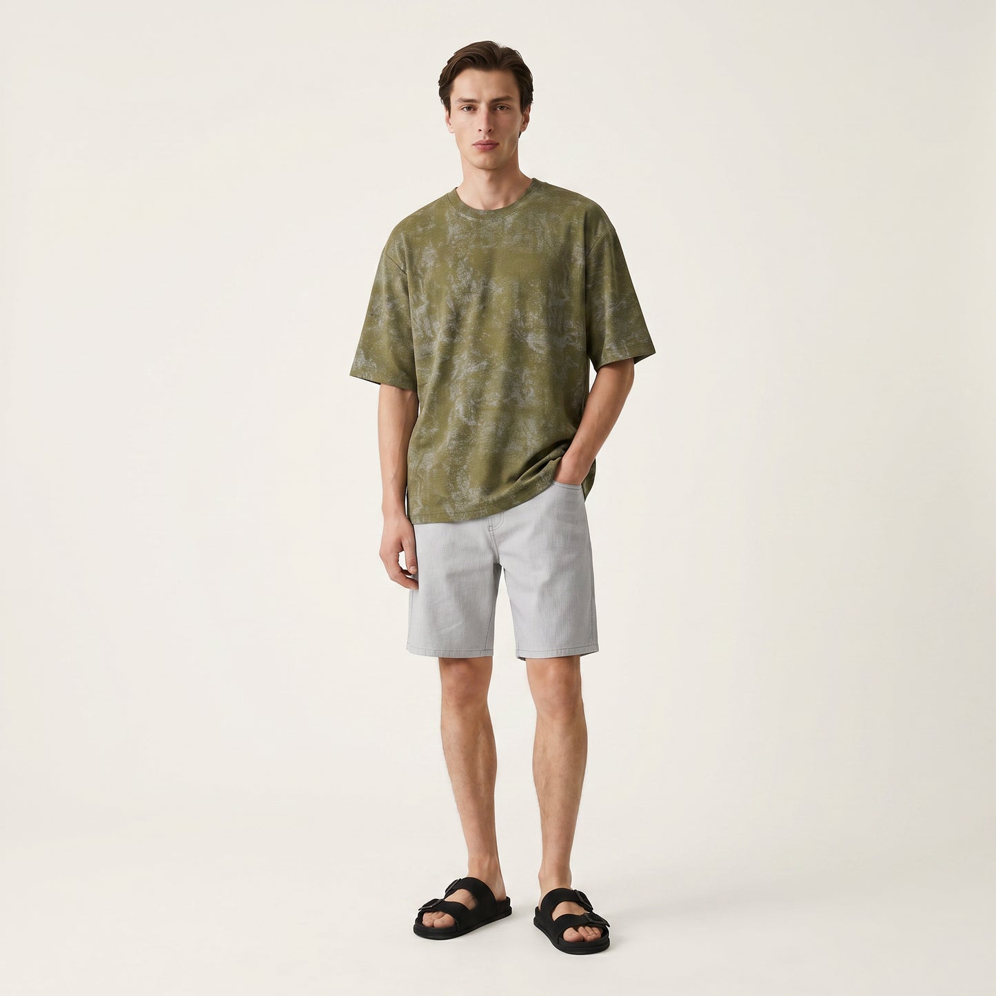 Cotton T-shirt with all-over abstract print - Green