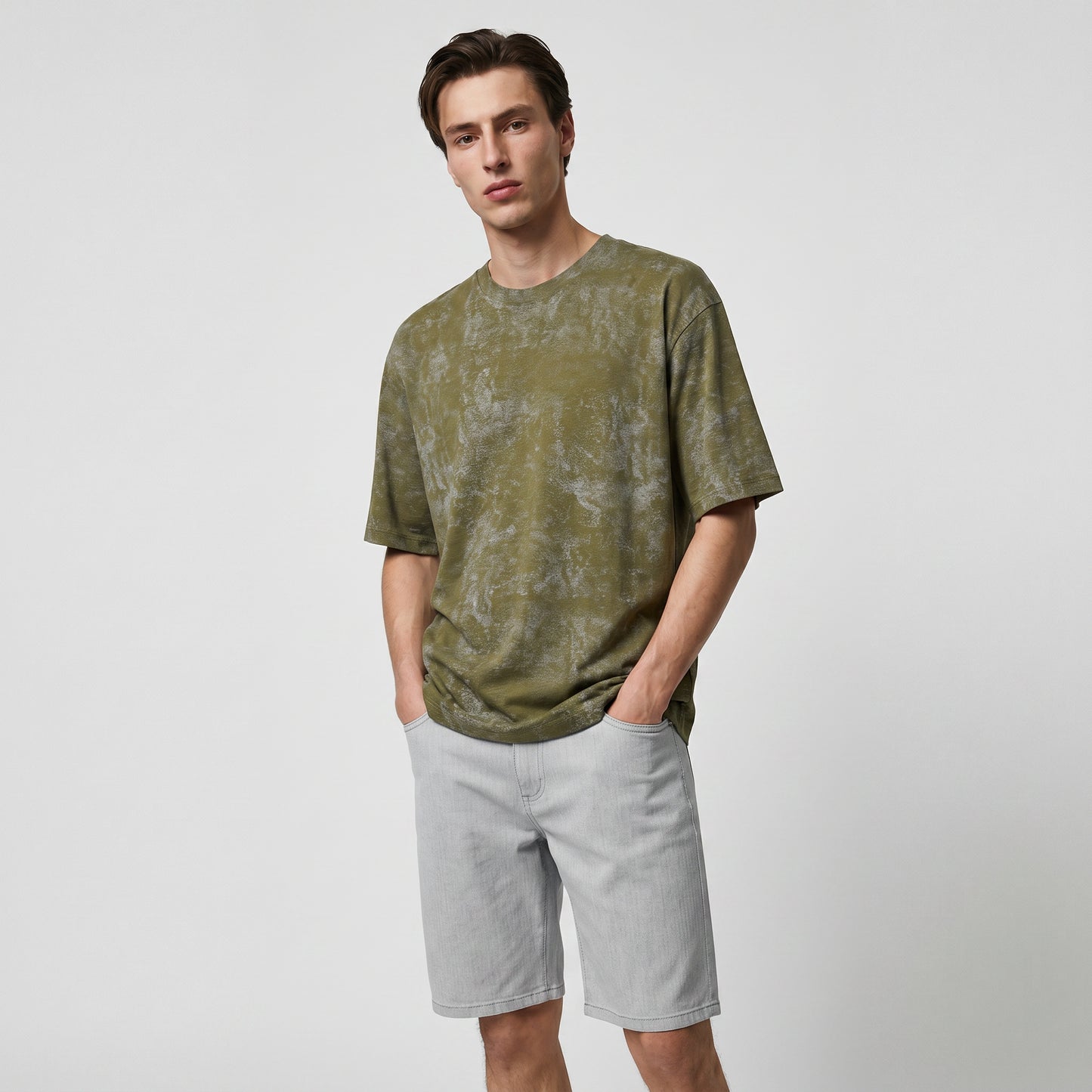 Cotton T-shirt with all-over abstract print - Green
