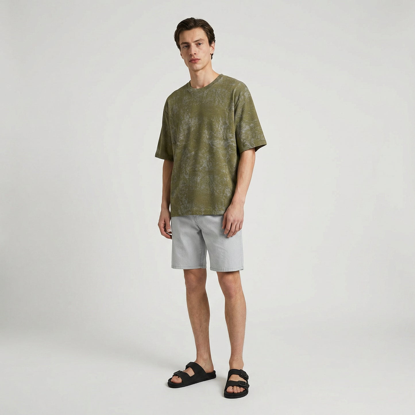 Cotton T-shirt with all-over abstract print - Green