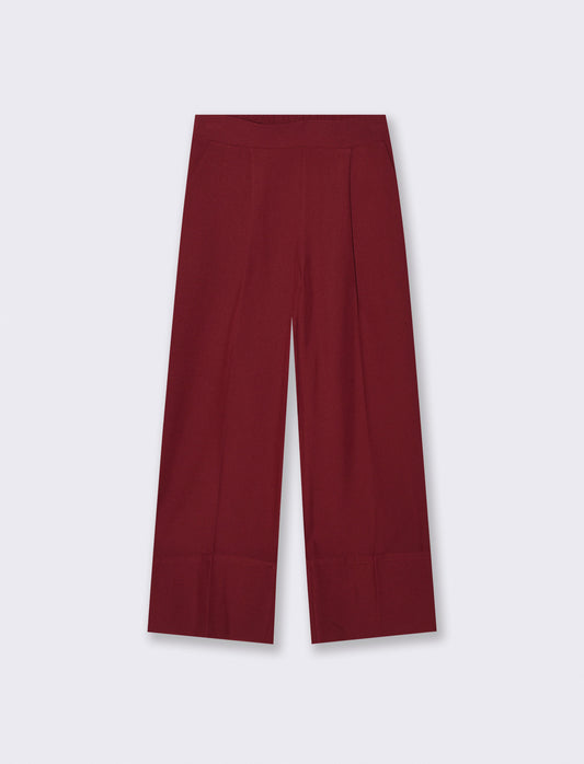 PANTALONE CROP CON RISVOLTO - Vinaccia