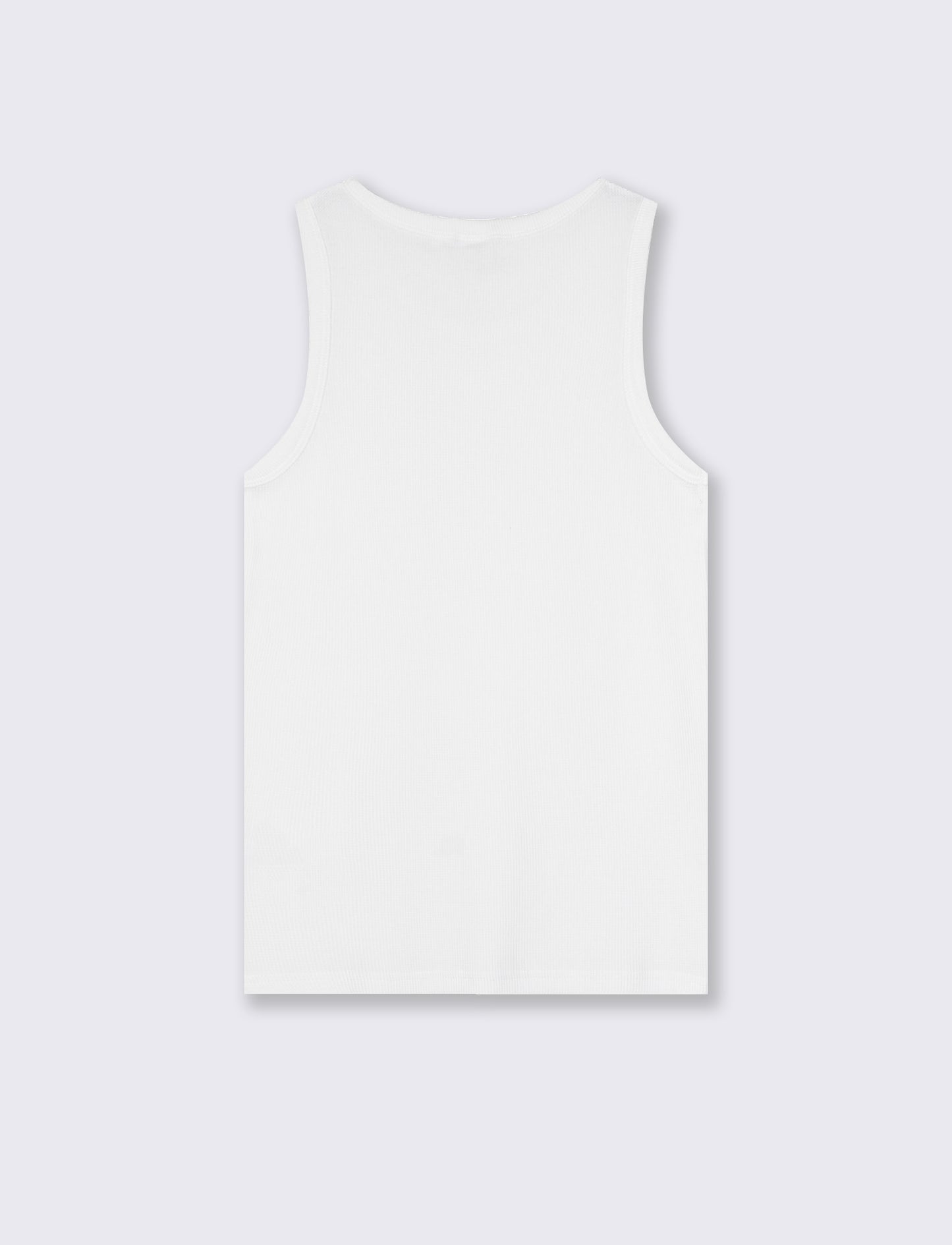 Canotta Slim Fit in Tessuto Waffle - Bianco