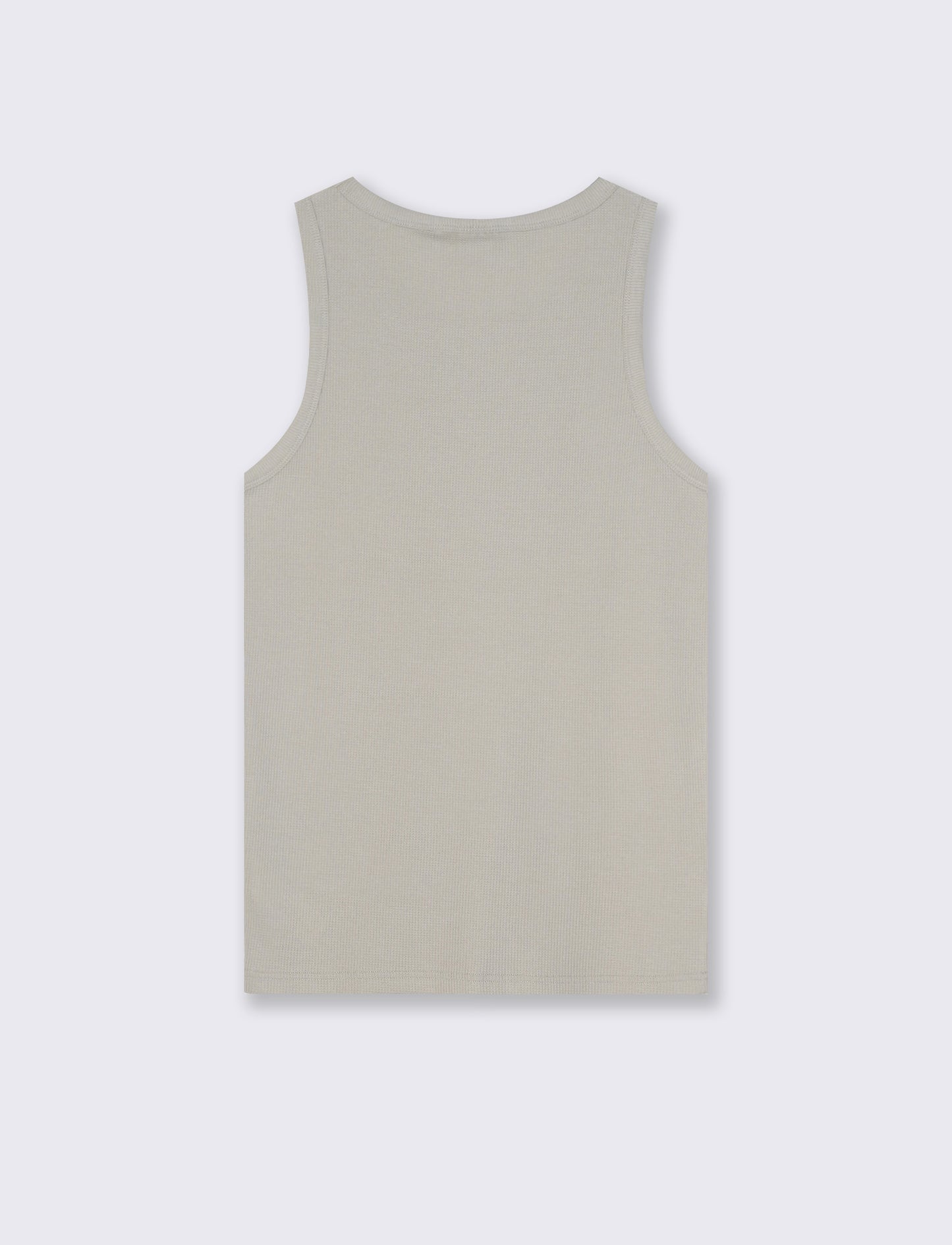 Canotta Slim Fit in Tessuto Waffle - Grigio stone