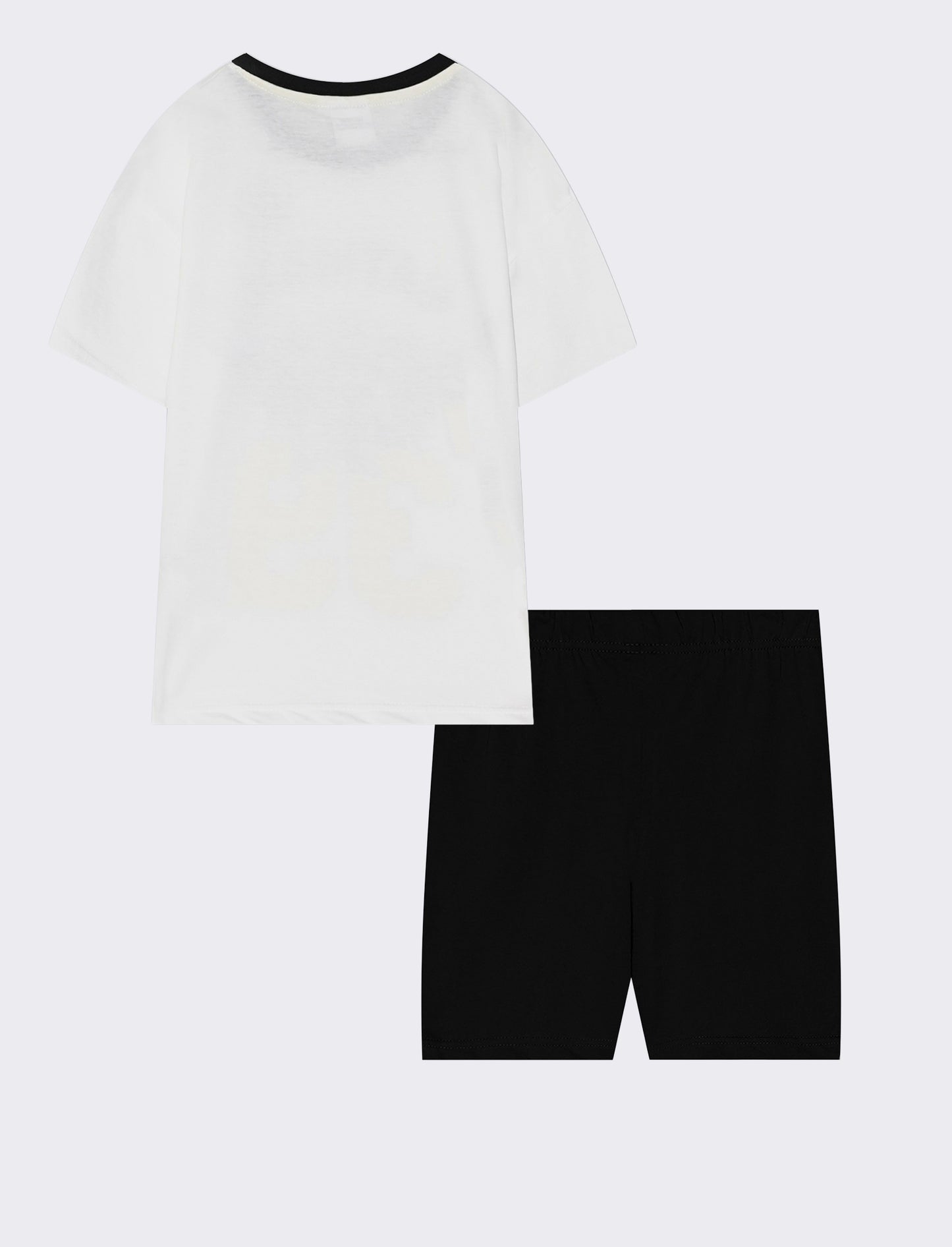 Completo Batman per bambini con t-shirt e shorts - Bianco