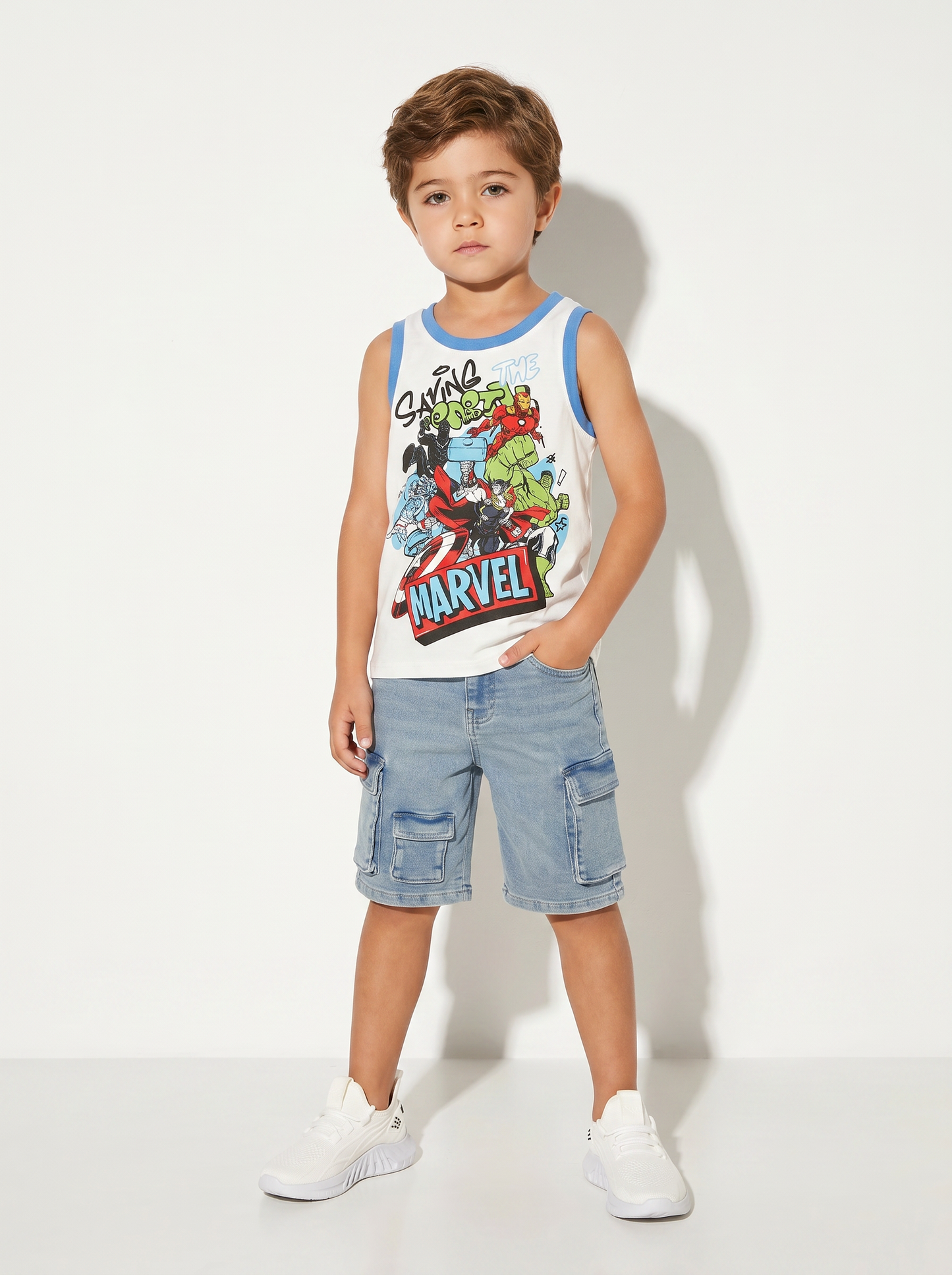 Canotta Marvel per bambini versatile e divertente - Azzurro