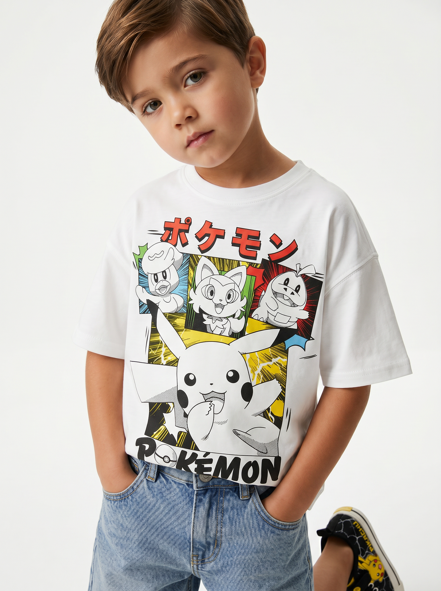T-shirt Pokemon: divertimento per i giovani - Bianco