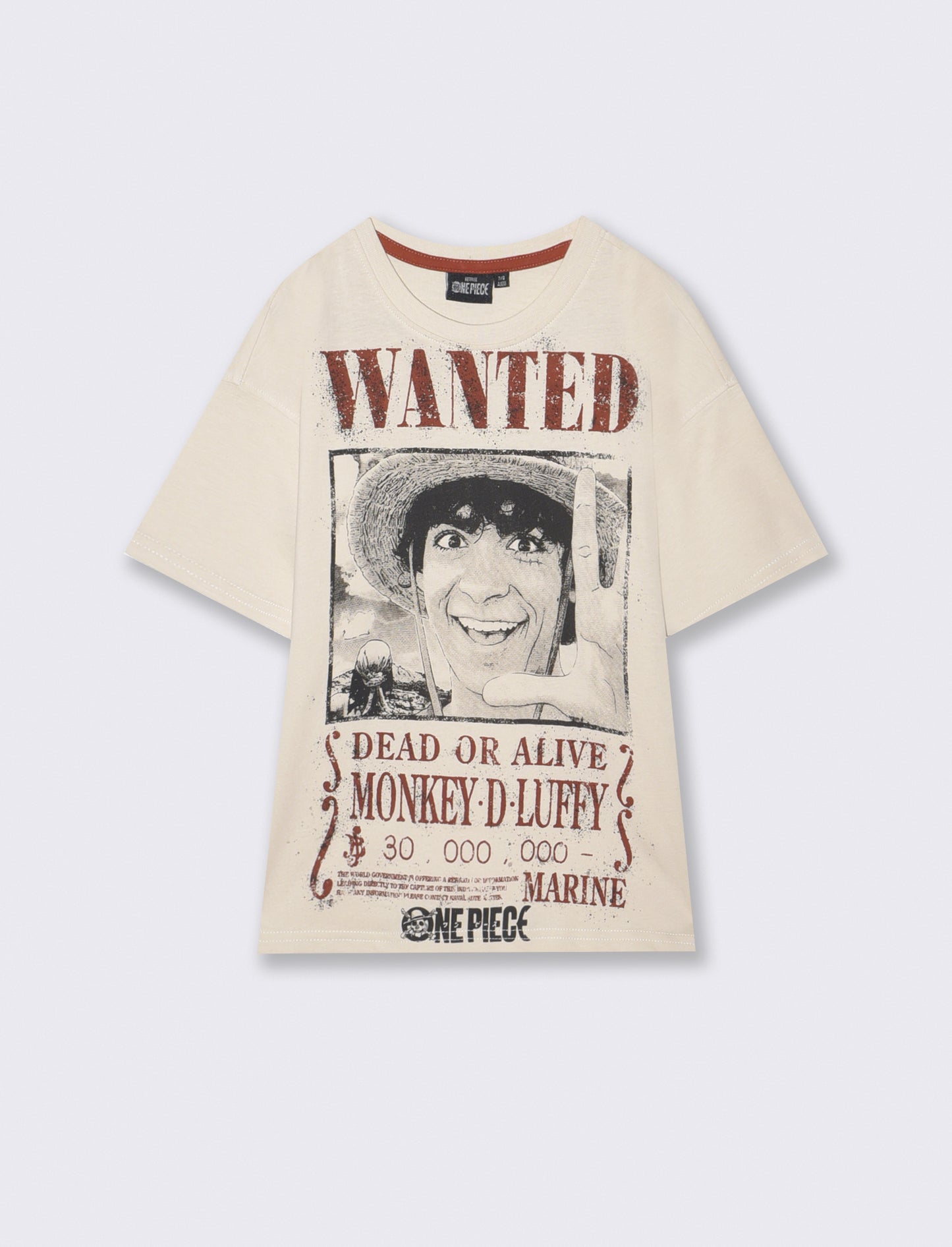 One Piece T-shirt for Young Fans - Beige
