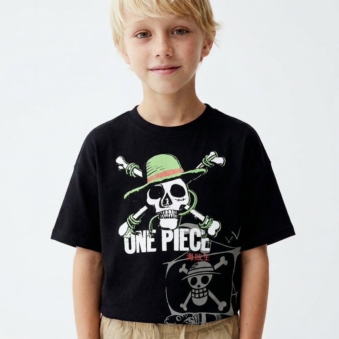 T-shirt One Piece per giovani fan - Nero