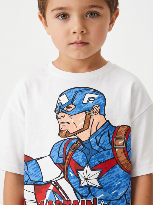 T-shirt Marvel in cotone per giovani fan - Bianco