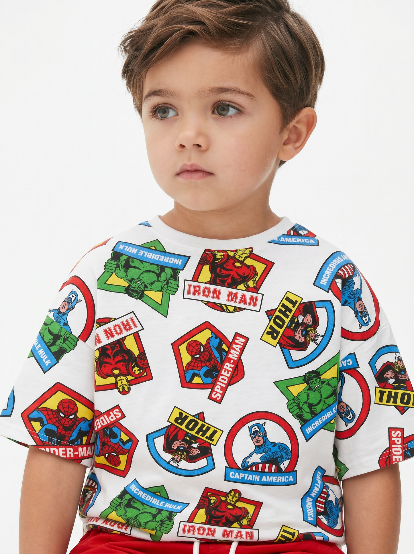 T-Shirt in cotone con stampe Marvel - Fantasia